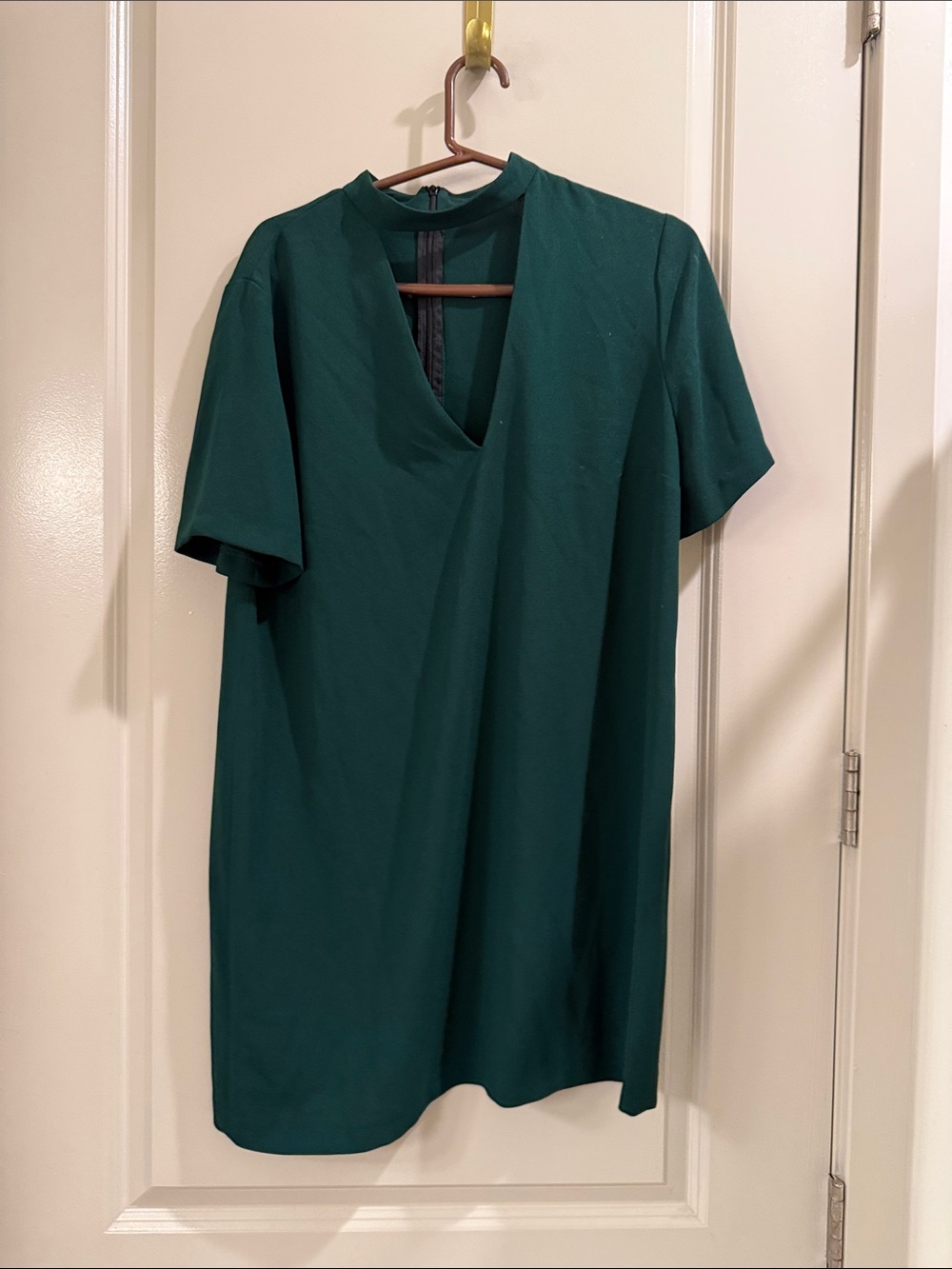 Zara Emerald Green Short Sleeve Shift Dress
